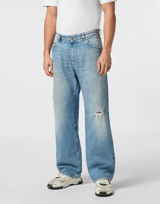 Philipp Plein Denim Trousers Beach Boy Fit 5 Pockets Signature Men in Pace Pilots at Nordstrom, Size 30