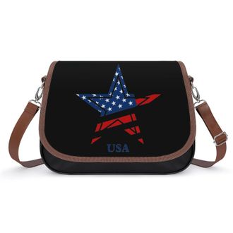 Generic Five Pointed Flag Crossbody Bags for Women Fashion Leather Shoulder Handbags With Adjustable Strap