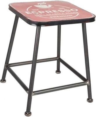 Wanderlust Deco Taburete de metal 38x38x45 rojo