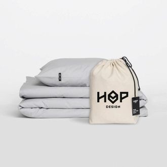 OEM Ropa De Cama Pure - Algod&oacute;n Puro - Gris Claro 220/200cm + 2 Fundas De Almohada 50/60cm