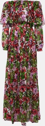 Costarellos Floria devore silk-blend chiffon gown