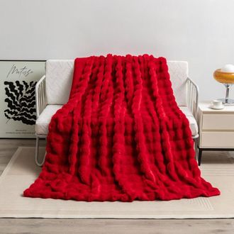 OEM Manta De Piel Sint&eacute;tica Extrasuave Y Mullida, De 50 X 60 Pulgadas, De Doble Cara, De Microfibra Ligera, Apta Para Sof&aacute;s Y Camas, De Color Blanco Puro