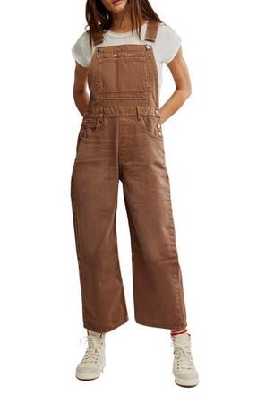 Free People Deep Trance Denim Overalls in Brown Sugar at Nordstrom Rack, Size Large