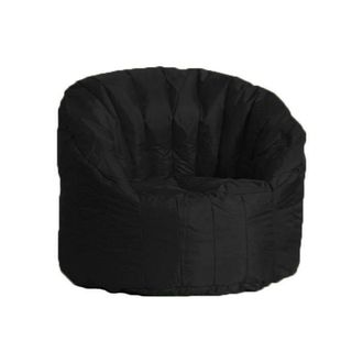 Talamo Italia Dmora Fauteuil Rond Rembourr&eacute;, Couleur Noire, Dimensions 80 X 80 X 80 Cm