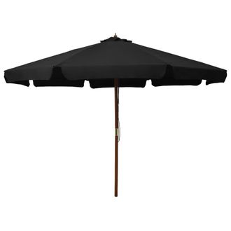 Berkfield Home Outdoor Parasol with Wooden Pole 330 cm Black