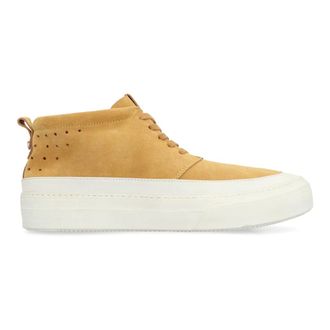 Volta Sneakers, male, Yellow, Size: 9 US Suede Mid-Top Platform Sneakers