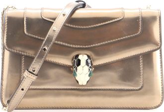 Bulgari Serpenti Forever Shoulder Bag Metallic Leather Small