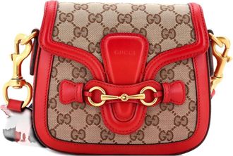 Gucci Lady Web Shoulder Bag GG Canvas Small crossbody bag - Bruin