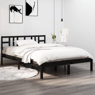 Berkfield Home Bed Frame Black Solid Wood 200x200 cm
