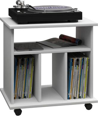 ebuy24 Ebuy24 - Mesa Auxiliar De Madera Vcm Mesa De Centro Simple Ruedas Suaves Dimensiones Aprox. Al. 59 X An. 60 X P. 45 Cm Mesa De Centro Enrollable - Tab