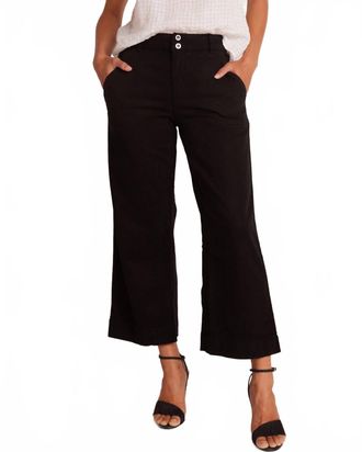 Bella Dahl Open Hem Wide Leg Crop Jeans In Dark Graphite