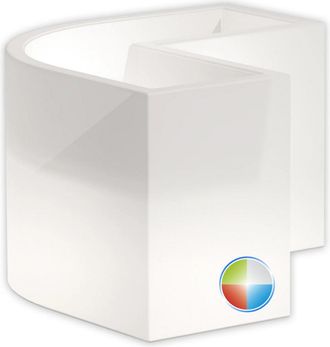 Monacis Monacis - Jardinera De Resina Luminosa Lampara Rectangular 80x80x35x72x72x27 Cm Mod. Flowerpot Angular Led Led Multicolor Con Bater&iacute;a