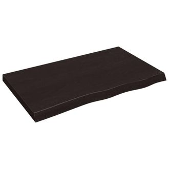 Berkfield Home Table Top Dark Grey 100x60x(2-6) cm Treated Solid Wood Oak in Dark Brown