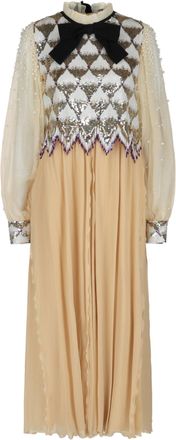 Valentino Sequin Chiffon Maxi Dress