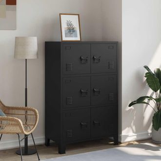 vidaXL Ba&uacute;l De Almacenaje Industrial Acero Negro 75x40x120 Cm Vidaxl