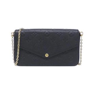 Louis Vuitton Pre-owned Monogram Empreinte Pochette Felicie Shoulder Bag - Dames - Pre-owned - Zwart - Maat: ONE Size Leer
