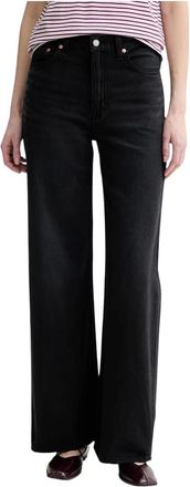 Levi's Ribcage Wide Leg Jeans - Dames - Regular Fit Jeans - Zwart - W28 L34 - Denim - Jeans