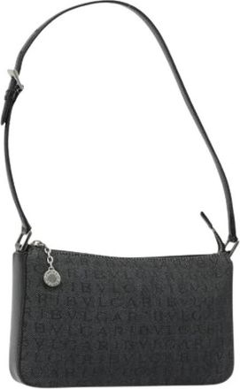 Bulgari Pre-owned Vintage Shoulder Bag - Dames - Vintage Schoudertas - Zwart - ONE Size - Leer - Vintage