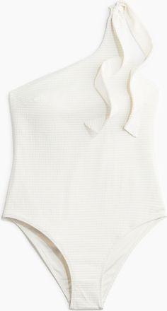 H&M One-Shoulder-Badeanzug mit wattierten Cups - White