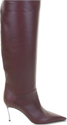 Casadei 80mm pointed-toe boots - women - Calf Leather/Leather/Calf Leather - 41 - Red