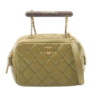 Chanel Pre-owned Matelasse Lambskin 2way Shoulder Bag - Dames - Pre-owned - Groen - Maat: ONE Size Leer