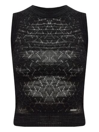 Dsquared2 openwork sleeveless vest - women - Lyocell - L - Black