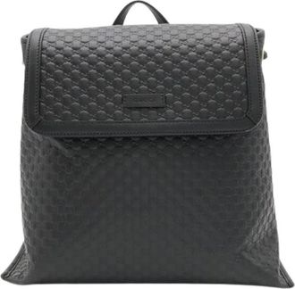 Gucci Pre-owned Vintage Rugzak - Dames - Vintage Rugzakken - Zwart - ONE Size - Leer - Vintage