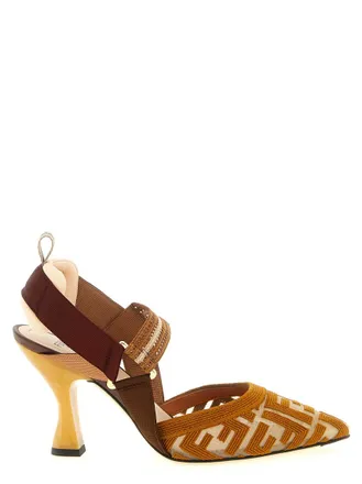 Fendi Brown Slingback Pumps