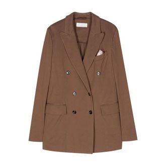 Circolo 1901 Blazers, female, Brown, Size: L Pocket-square Blazer