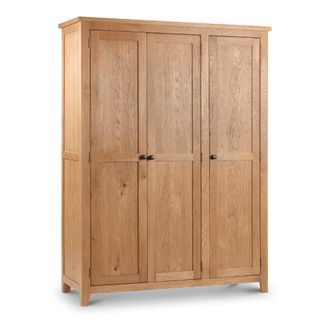Julian Bowen Marlborough Wardrobe With 3 Doors 1.8m- Oak - Julian Bowen | TJ Hughes