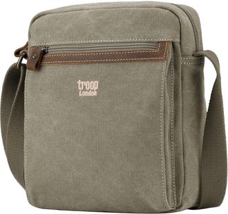 Troop London TRP0218 Classic Canvas Across Body Bag Khaki