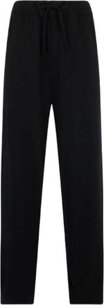 MC2 Saint Barth Cambon Wijde Broek - Dames - Wijde Broeken - Zwart - L - Wol - Broeken