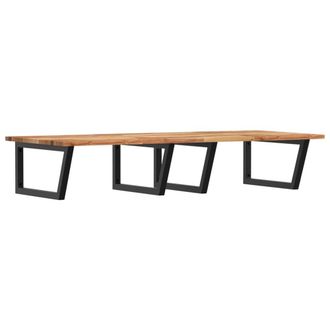 Berkfield Home Basin Shelf Wall Mounted Steel & Solid Wood Acacia in Brown