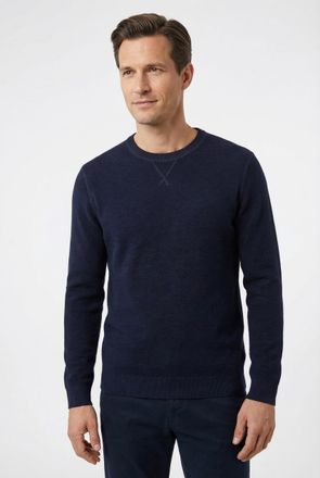 Olymp Rundhalspullover OLYMP OLYMP Strick Casual, Herren, Gr. 4XL, blau (marine), Obermaterial: 100% Baumwolle, schmal, Rundhals, Pullover Rundhalspullover,