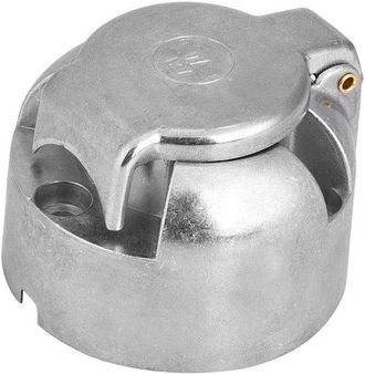 OEM Adaptador De Enchufe Para Remolque De 12 V Y 7 Pines, Aluminio, Lat&oacute;n, Plata, 7 Pines, Caravana, Autocaravana, Barco, Cami&oacute;n