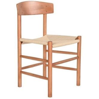 DKD Home Decor Dining chair - Brown - Fiber and elm - 48 x 40 x 76 cm - Country style