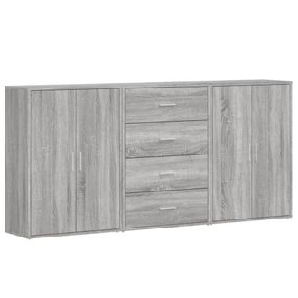 Berkfield Home Sideboards 3 pcs Grey Sonoma 60x31x84 cm Engineered Wood | Size: 60 x 31 x 84 cm