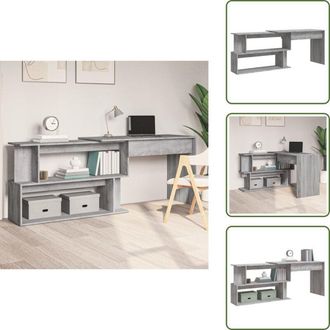 vidaXL The Living Store Scrivania Angolare Grigio Sonoma 200x50x76 cm Legno Multistrato - Scrivania da ufficio