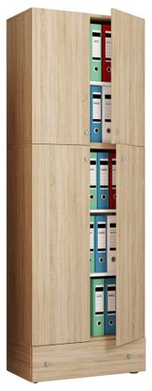 ebuy24 Ebuy24 - Armario De Oficina Vcm Xxl Con 5 Compartimentos Y Un Caj&oacute;n Armario De Archivo Moderno Con Puertas Giratorias Dimensiones Aprox. Al. 200 X An.