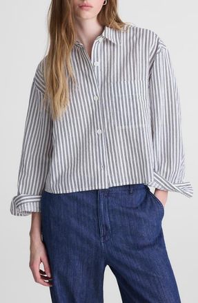 Madewell Straight Hem Linen & Cotton Button-Up Shirt in White at Nordstrom, Size Xx-Large