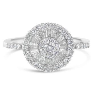 House of Brilliance 10KT White Gold 1.0 cttw Diamond Cocktail Ring at Nordstrom, Size 7