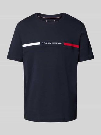 Tommy Hilfiger Regular Fit T-Shirt aus reiner Baumwolle in Marine, Gr&ouml;&szlig;e L