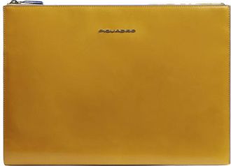 Piquadro Leren i Pad Pro 12.9 Clutch - unisex - Laptoptassen - Geel - ONE Size - Leer - Tassen