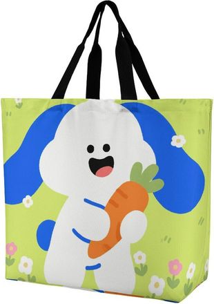 Generic Cute Rabbit Women Handbag Eco Friendly Tote Bag Foldable Shoulder Bags For Casual Camping Beach