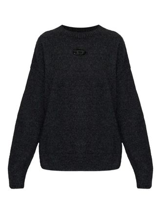 Diesel M-Areeta logo cut-out sweater - women - Wool/Recycled Nylon/Alpaca Wool - S - Grey