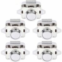 OEM Bot&oacute;n Pulsador Para Autocaravana, Pestillo Pulsador, Pomo Para Armario De Autocaravana, 5 Piezas, Plateado - Crezuo