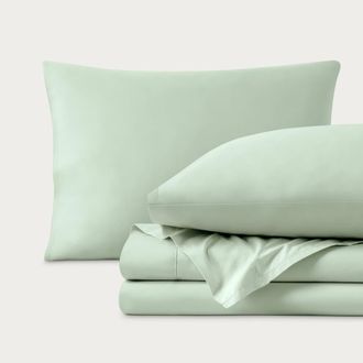 Bare Home 100% Organic Cotton Percale Cooling Sheet Set in Willow at Nordstrom, Size Twin X-Long