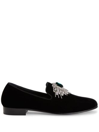 Giuseppe Zanotti Euphemie fluwelen loafers - Zwart
