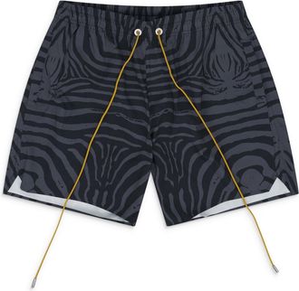 Rhude Black / Grey Zebra Swim Trunk
