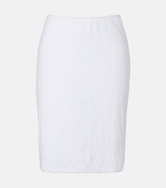 Leset Pointelle cotton midi skirt